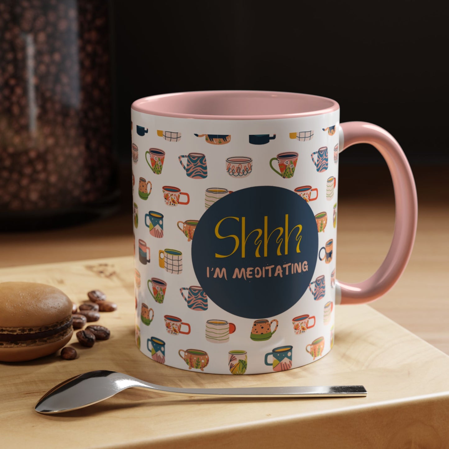 Shhh I'm Meditating - Accent Coffee Mug (11, 15oz)