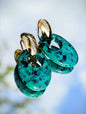 Gold Floating Stone Earrings