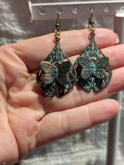 Bronze Butterfly Earrings