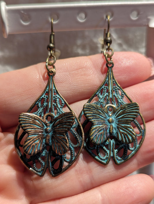 Bronze Butterfly Earrings