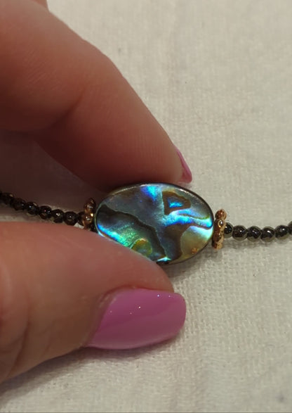 Abalone & Crystal Bead Choker