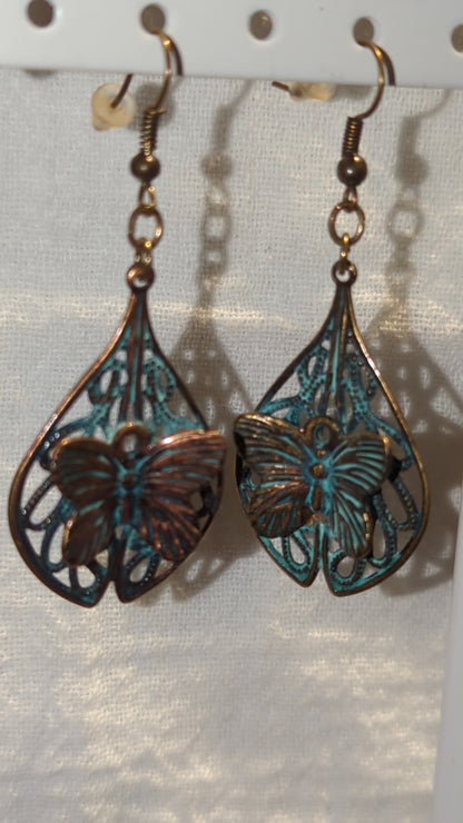 Bronze Butterfly Earrings